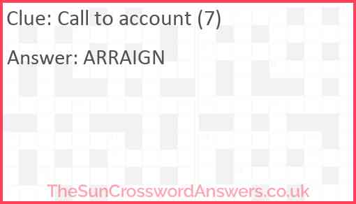 Call to account (7) Answer