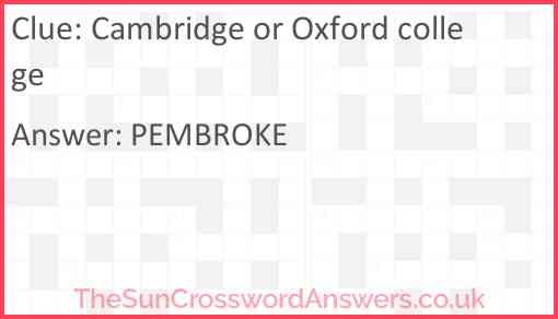 Cambridge or Oxford college Answer