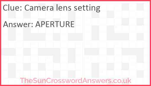 Camera lens setting Answer