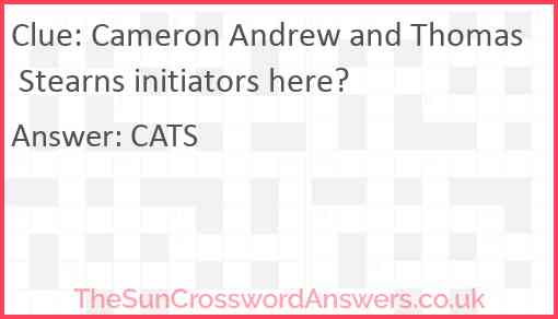 Cameron Andrew and Thomas Stearns initiators here? Answer