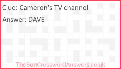 Cameron's TV channel Answer