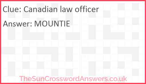 Canadian law officer Answer
