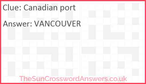 Canadian port Answer