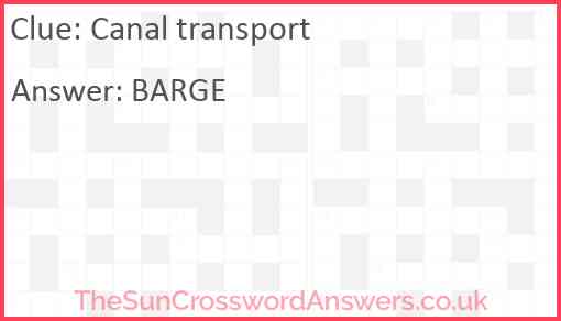 Canal transport Answer