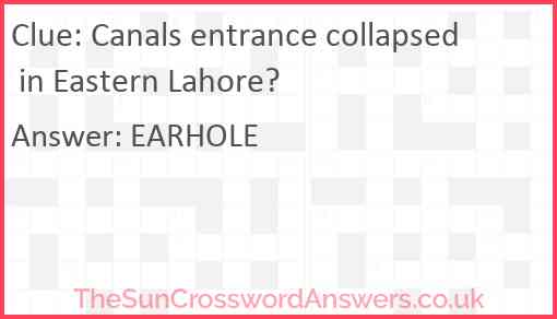 Canals entrance collapsed in Eastern Lahore? Answer