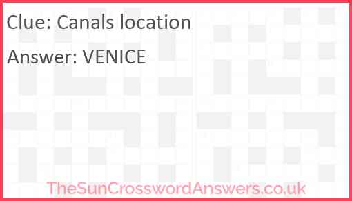 Canals location Answer