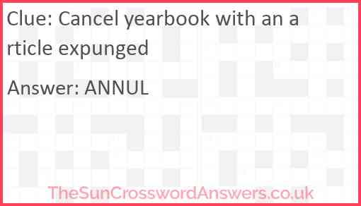 Cancel yearbook with an article expunged Answer