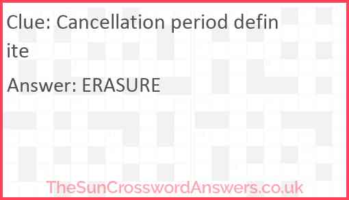 Cancellation period definite Answer