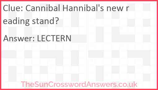 Cannibal Hannibal's new reading stand? Answer