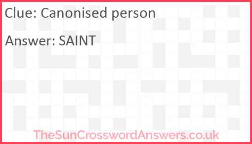 Canonised person Answer