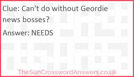 Can't do without Geordie news bosses? Answer