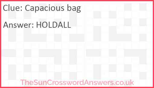 Capacious bag Answer