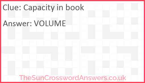 Capacity in book Answer