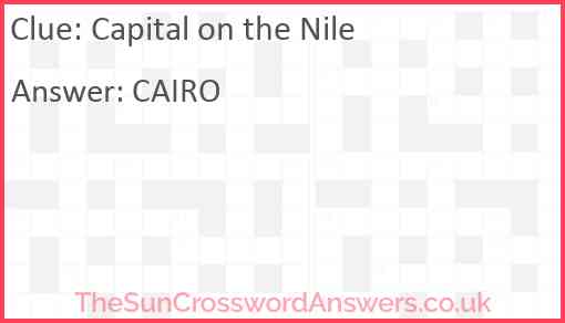 Capital on the Nile Answer
