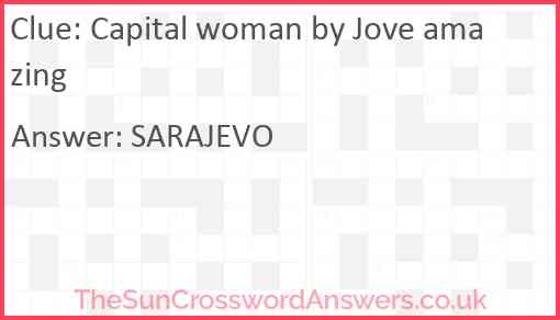 Capital woman by Jove amazing Answer