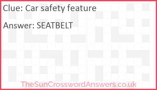 Car safety feature Answer