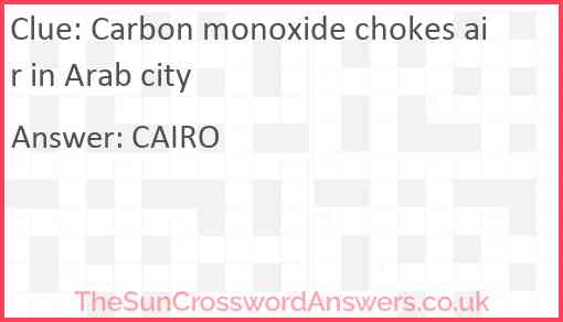 Carbon monoxide chokes air in Arab city Answer