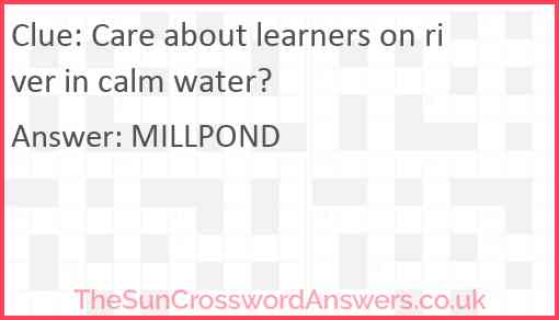 Care about learners on river in calm water? Answer