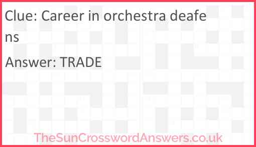 Career in orchestra deafens Answer