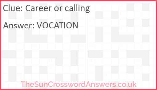Career or calling Answer
