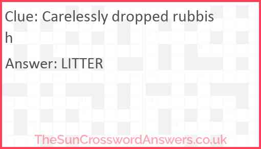 Carelessly dropped rubbish Answer