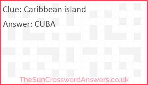 Caribbean island Answer