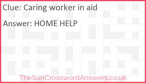 Caring worker in aid Answer
