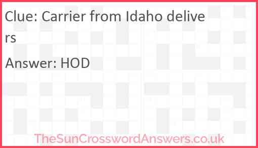 Carrier from Idaho delivers Answer