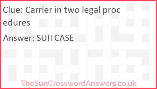 Carrier in two legal procedures Answer