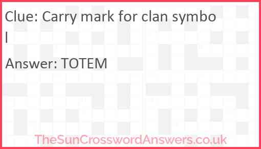 Carry mark for clan symbol Answer