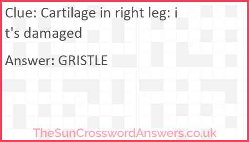 Cartilage in right leg: it's damaged Answer