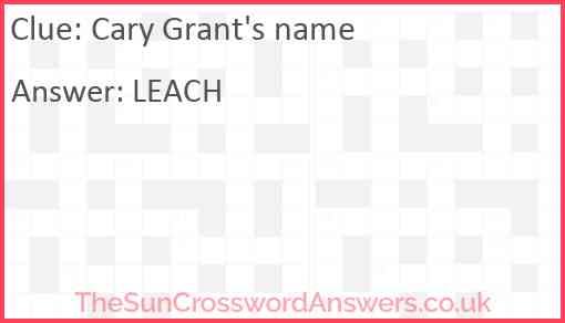 Cary Grant's name Answer