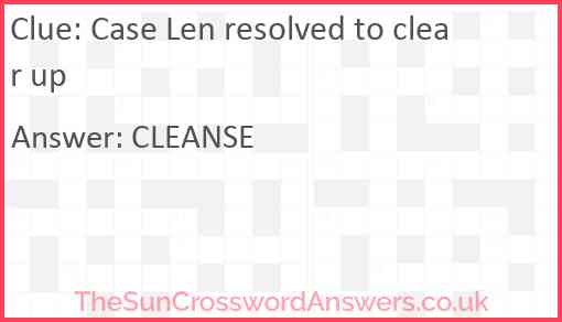 Case Len resolved to clear up Answer