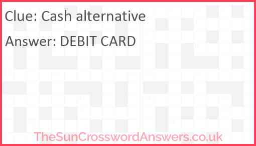 Cash alternative Answer