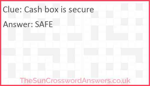 Cash box is secure Answer