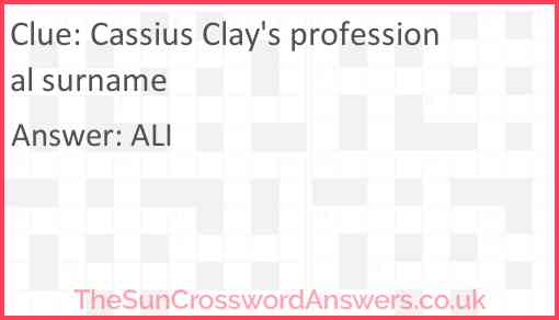 Cassius Clay's professional surname Answer
