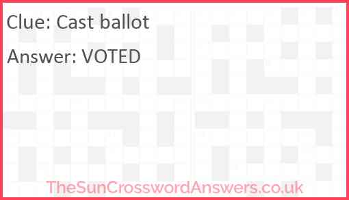 Cast ballot Answer