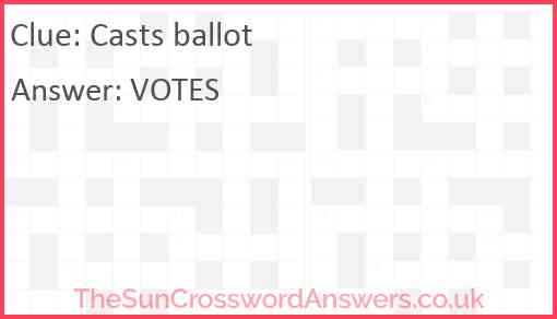 Casts ballot Answer