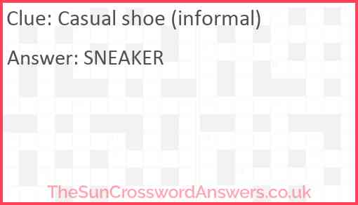 Casual shoe (informal) Answer
