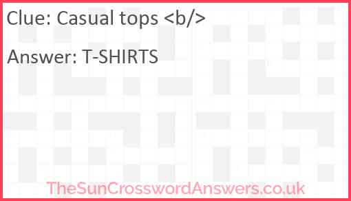 Casual tops <b/> Answer
