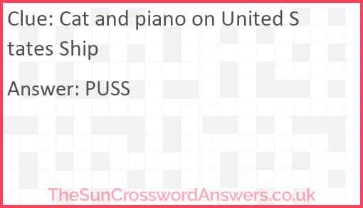 Cat and piano on United States Ship Answer