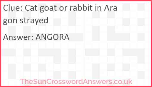 Cat goat or rabbit in Aragon strayed Answer
