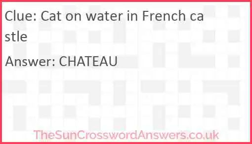 Cat on water in French castle Answer