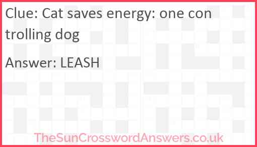 Cat saves energy: one controlling dog Answer