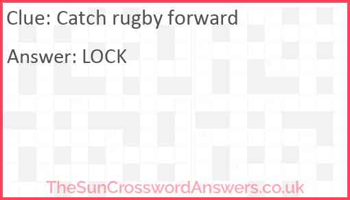 Catch rugby forward Answer