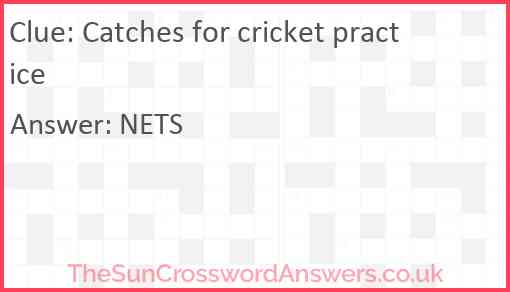 Catches for cricket practice Answer