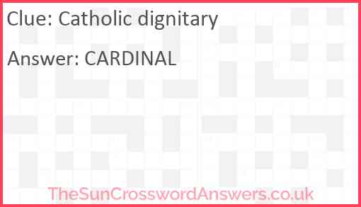 Catholic dignitary Answer