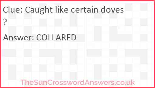 Caught like certain doves? crossword clue TheSunCrosswordAnswers co uk