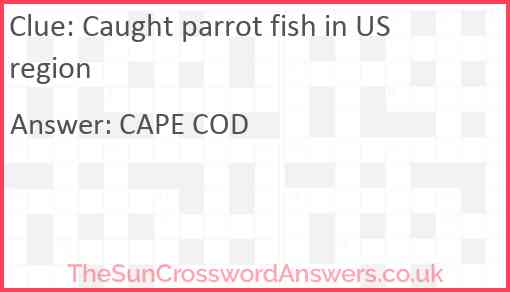 Caught parrot fish in US region Answer