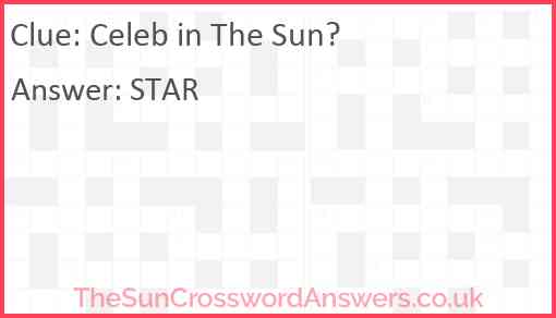 Celeb in The Sun? Answer